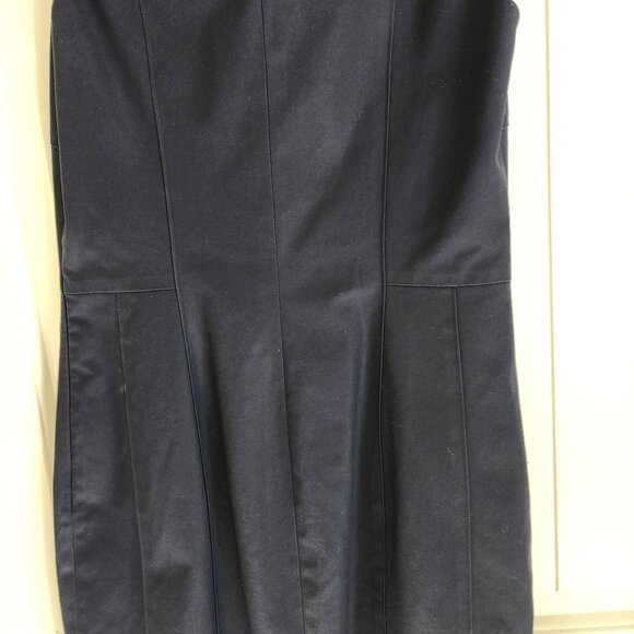 Navy Sheath Dress With V-Neckline by Plaza Sempione APPROX SIZE 8 SEE LISTING - Picture 6 of 14